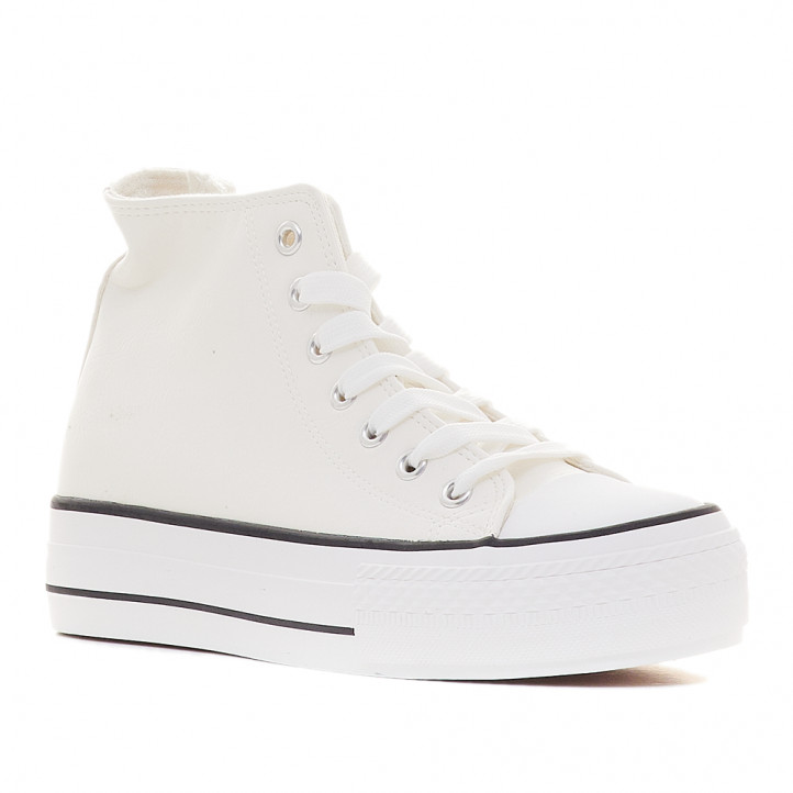 Zapatillas altas Owel sapporo blancas con plataforma - Querol online