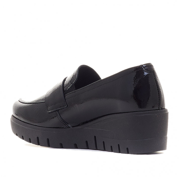 Zapatos cuña Redlove carlotta negros charol - Querol online