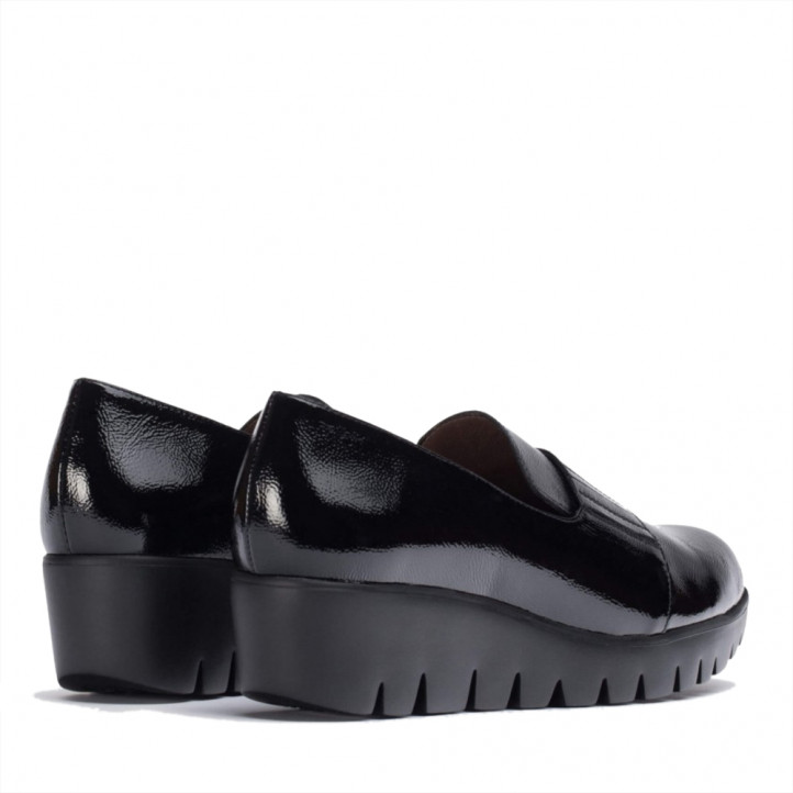 Zapatos cuña Wonders kenai negro - Querol online