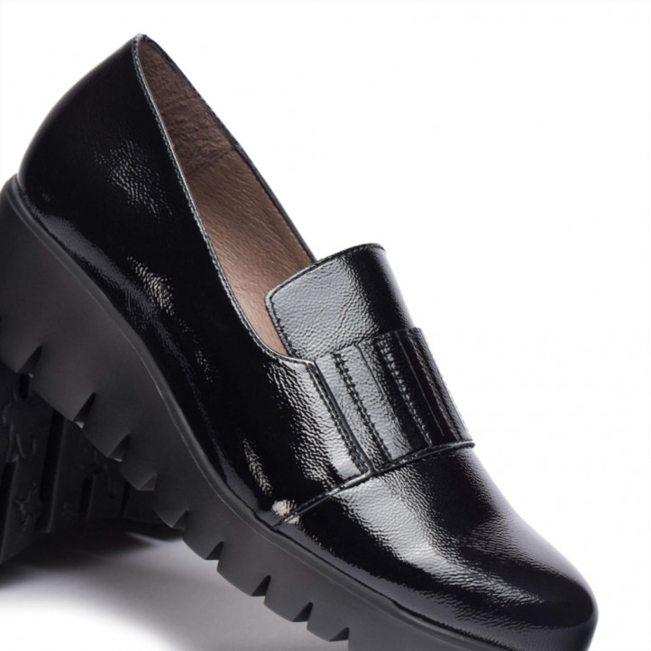 Zapatos cuña Wonders kenai negro - Querol online