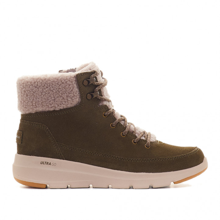 Botines planos Skechers on the go - glacial ultra - woodlands verdes impermeables - Querol online