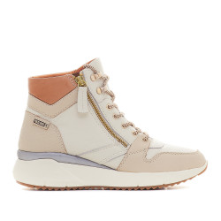 Botines planos Pikolinos stella en color nata con detalles marrones - Querol online