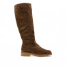 Botas planas Porronet moka con suela caramelo y cremallera cindy