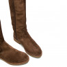 Botas planas Porronet moka con suela caramelo y cremallera cindy