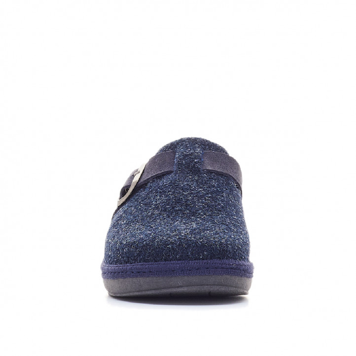 Zapatillas casa SALVI para hombre abiertas azules con hebilla - Querol online