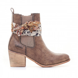 Botins de taló Chika 10 marrons tipus cowboy amb llaç - Querol online
