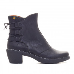 Botins de taló Jungla 7504 negres amb cordons posteriors de pell - Querol online