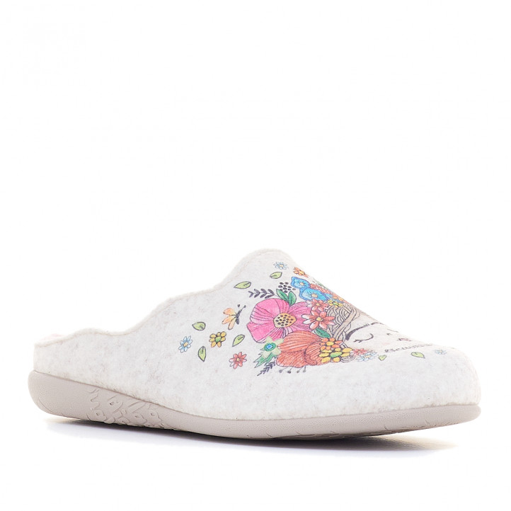 Zapatillas casa Vulladi con detalle floral - Querol online