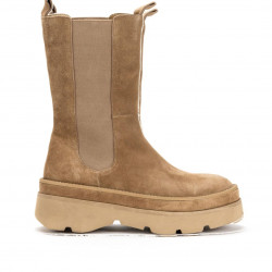 Botines plataforma Alma Blue dali marrones tipo chelsea con plataforma - Querol online