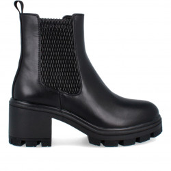 Botins de taló D'Angela tipus chelsea negres amb taló alt i ample - Querol online