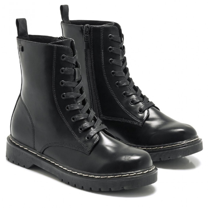 Botins plans Mustang Storm Low d'estil militar de color negre - Querol online