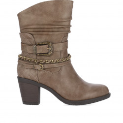 Botins de taló Chika 10 model new palm negres amb cremallera - Querol online