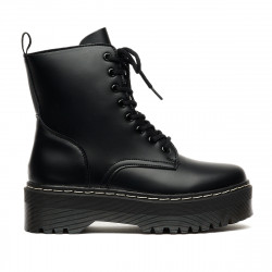 Botins plataforma D'Angela negres amb plataforma i cordons DRB22233 - Querol online