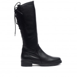 Botes planes Suite009 altes amb cordons en la part posterior de pell - Querol online