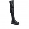 Botas planas BUONAROTI negras mosqueteras con plataforma