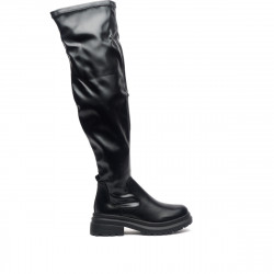 Botas planas Y & L negras mosqueteras con  ligero tacón - Querol online