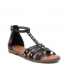 Sandalias planas Xti 141335 negras con cremallera trasera y tachuelas