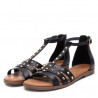 Sandalias planas Xti 141335 negras con cremallera trasera y tachuelas