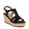Sandalias cuña Xti 140872 negras estilo crochet