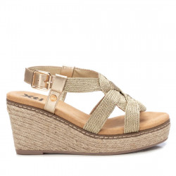 Sandalias cuña Xti 141441 doradas con empeine trenzado - Querol online