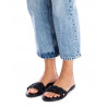 Sandalias planas Xti 141445 negras de pala con empeine trenzado