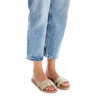 Sandalias planas Xti 141445 doradas de pela con empeine trenzado
