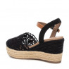 Sandalias cuña Refresh 170534 negras de crochet con tira marrón