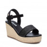 Sandalias cuña Refresh 170536 con tiras de esparto negro