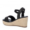 Sandalias cuña Refresh 170536 con tiras de esparto negro