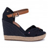 Sandalias cuña Tommy Hilfiger altas tipo alpargatas azules