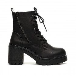 Botines tacón D'Angela negras con suela dentada - Querol online