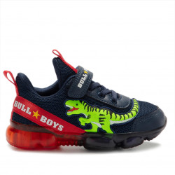 Zapatillas deporte Bull Boys azules con tyrannosaurus - Querol online