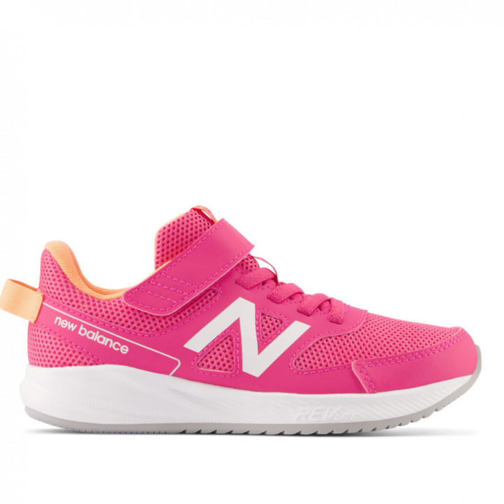 Zapatillas deporte New Balance 570 v3 rosas con velcro y cordones elásticos