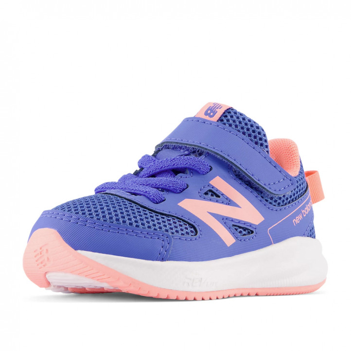 Zapatillas deporte New Balance 570 v3 azules y rosas con velcro y cordones elásticos - Querol online