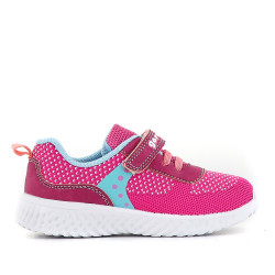 Zapatillas deporte Garvalin rosas con detalles azules celeste - Querol online
