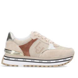 Zapatillas Liu jo beige con plataforma de tejido brillante - Querol online