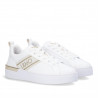 Zapatillas Liu jo blancas y doradas de piel y nailon