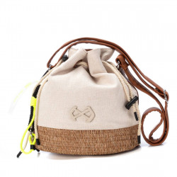 Bolso Xti 184149 estilo bombonera de tela y rafia - Querol online
