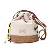Bolso Xti 184149 estilo bombonera de tela y rafia