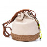 Bolso Xti 184149 estilo bombonera de tela y rafia