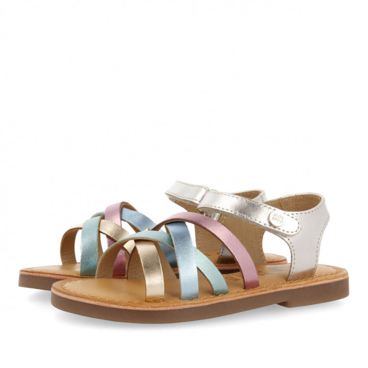 sandalias Gioseppo con tiras metalizadas multicolor simao - Querol online