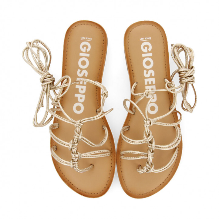 Sandalias planas Gioseppo con tiras finas y detalles de nudos kern - Querol online