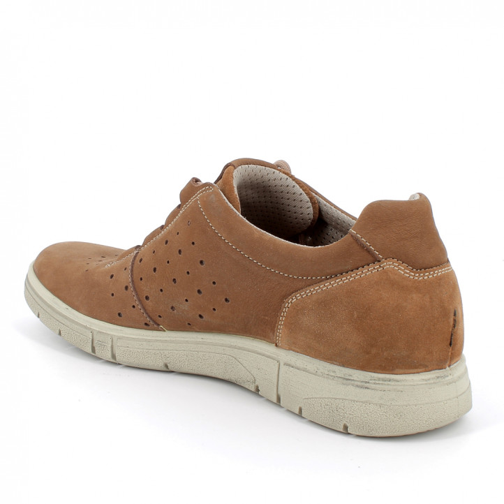 Zapatos sport Imac marrones de piel perforada - Querol online