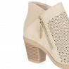 Botins de taló Chika 10 beix amb cremallera decorativa lateral i patró encunyat