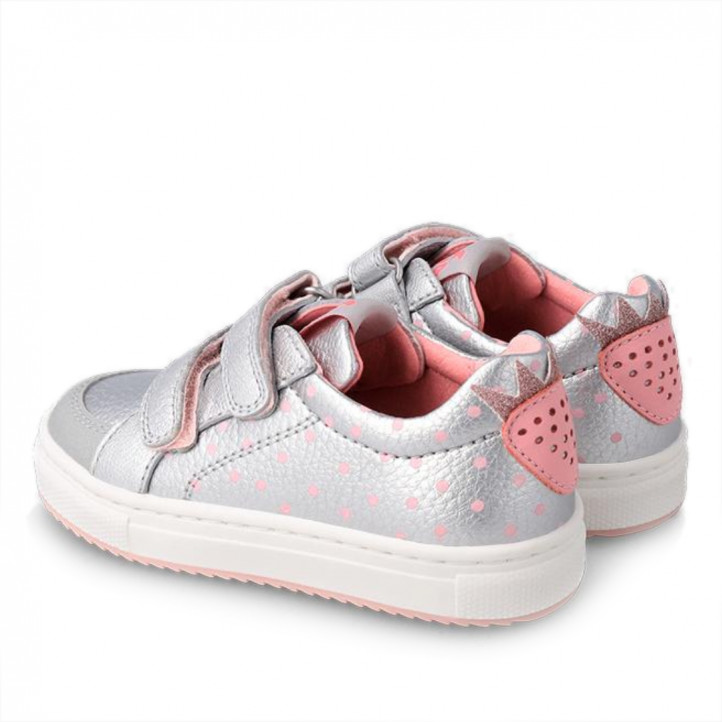 ZAPATILLAS DEPORTE GARVALIN DE NIñA PLATA Y ROSA 232331A - Querol online