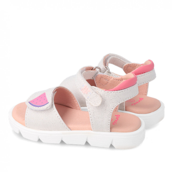 SANDALIAS GARVALIN DE NIñA BLANCO METALIZADO 232335B - Querol online