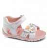 sandàlies Pablosky stepeasy blanques amb pis rosa, flors i papallona