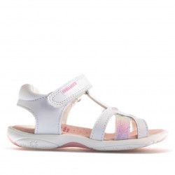 sandalias Pablosky blancas cerradas con detalle arcoíris - Querol online