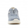 Zapatillas cuña Amarpies azules grisáceas con cordones elásticos y cuña