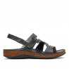 Sandalias planas Walk & Fly negras de piel cerradas con doble velcro